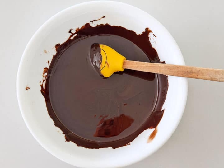 Melted chocolate in a bowl.