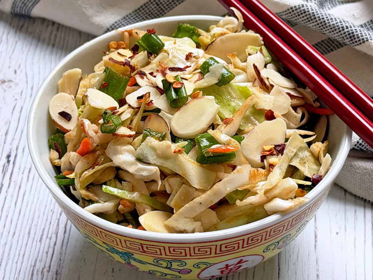 Asian cabbage salad with almonds.